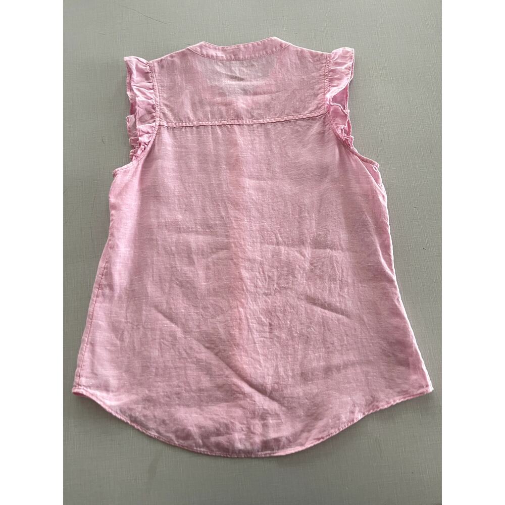Lilly Pulitzer Sz S Briette Linen Button Down Shirt Pink Classic Vacation Resort - Picture 6 of 12